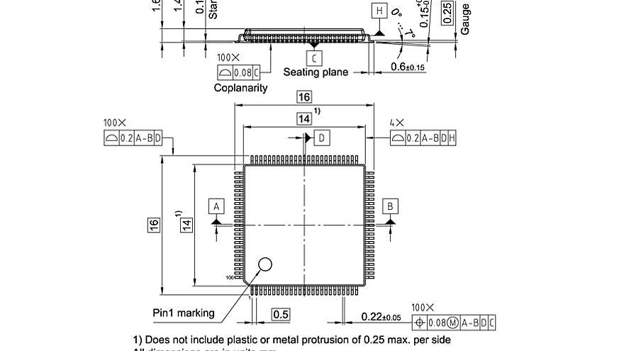 PG-TQFP-100-5_Package Outline