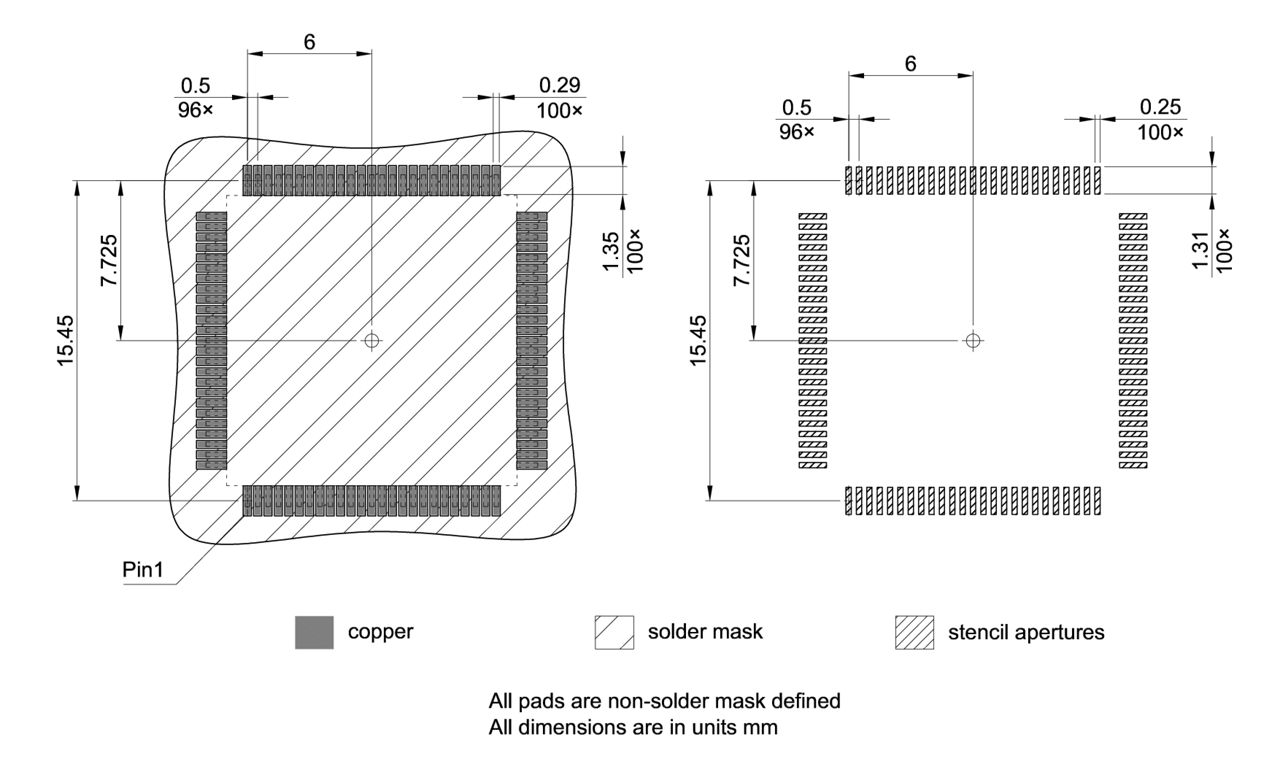 PG-TQFP-100-801_Footprint Drawing