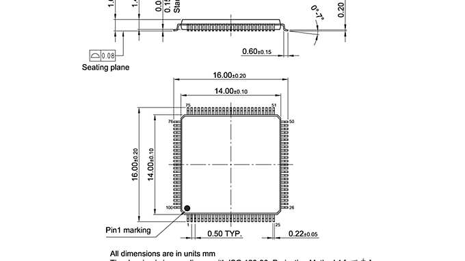 PG-TQFP-100-801_Package Outline