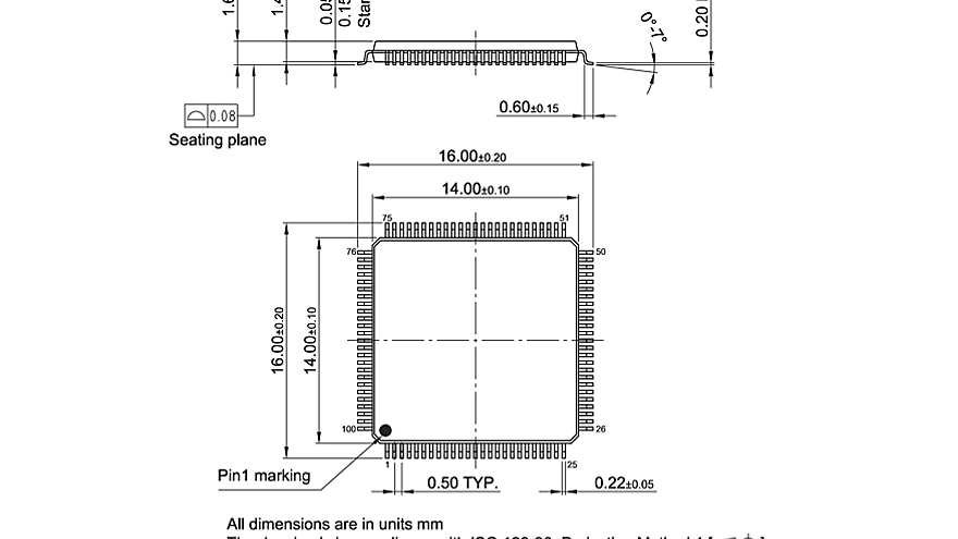 PG-TQFP-100-801_Package Outline