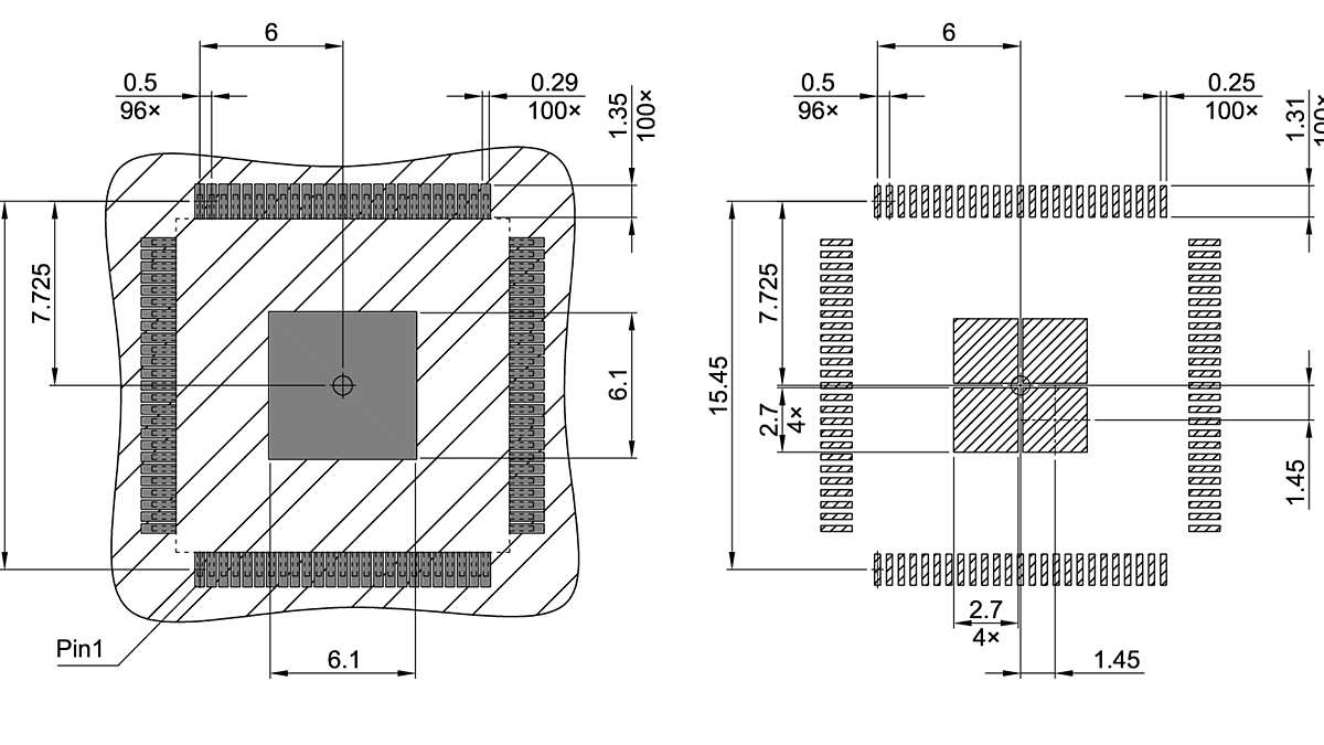 PG-TQFP-100-802_Footprint Drawing