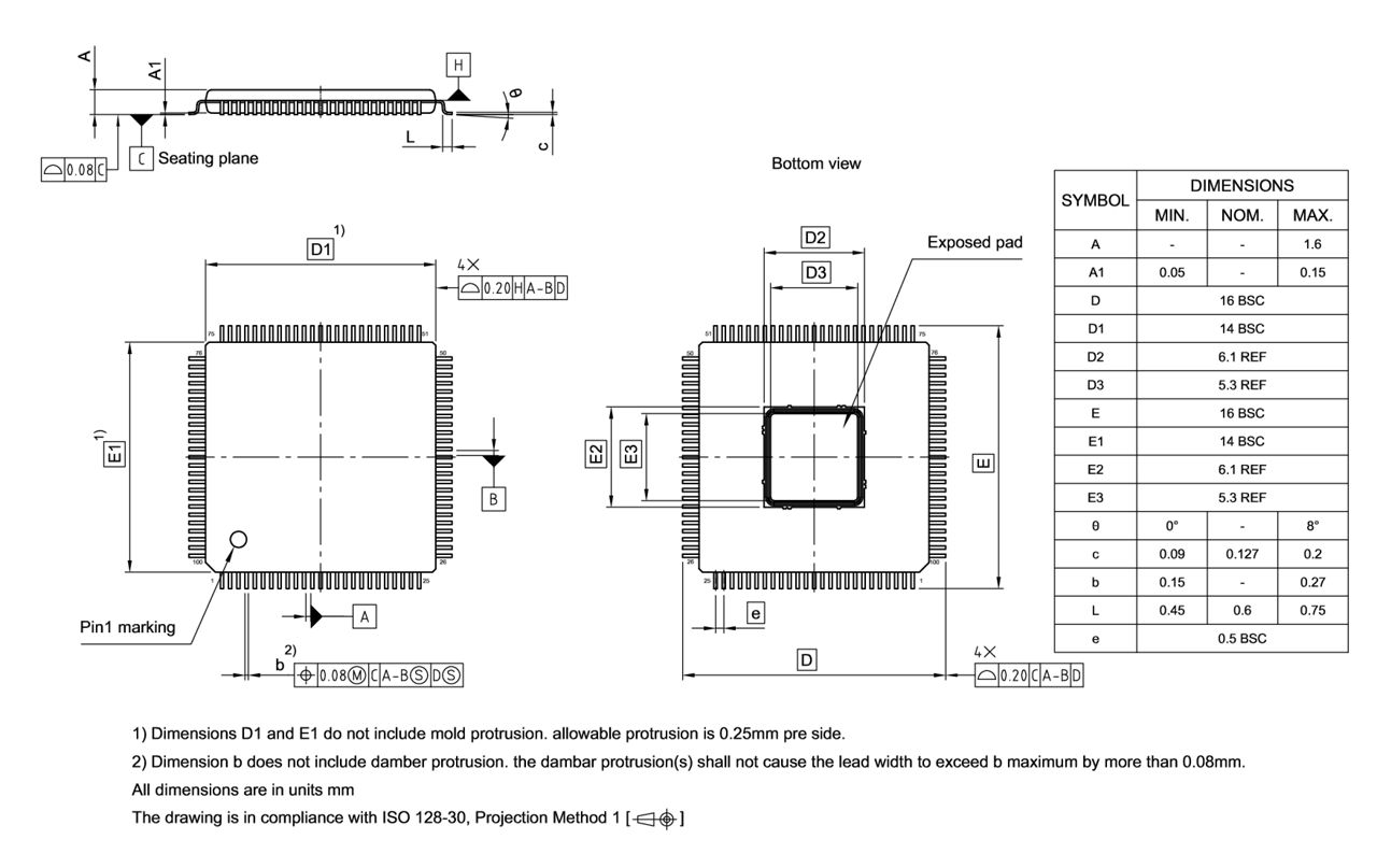 PG-TQFP-100-802_Package Outline
