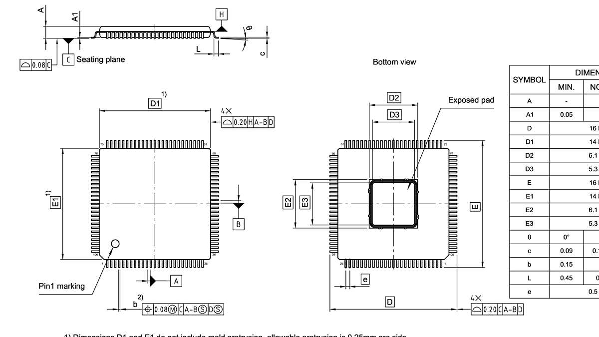 PG-TQFP-100-802_Package Outline