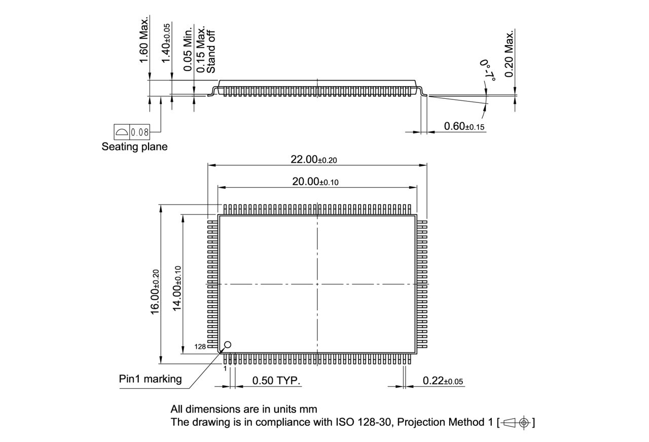 PG-TQFP-128-800_Package Outline