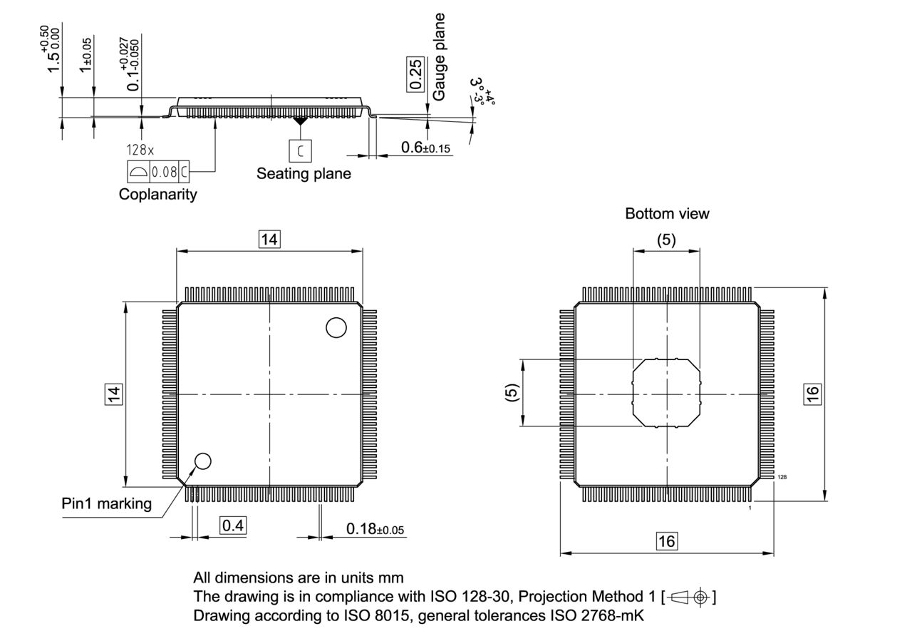 PG-TQFP-128-850_Package Outline