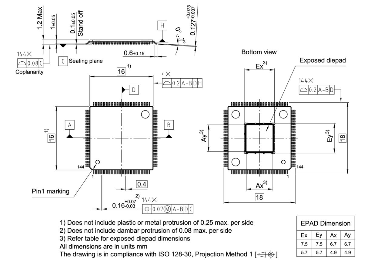 PG-TQFP-144-27_Package Outline