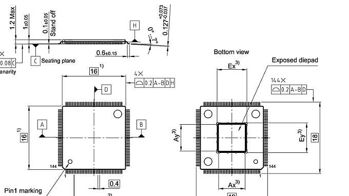 PG-TQFP-144-27_Package Outline