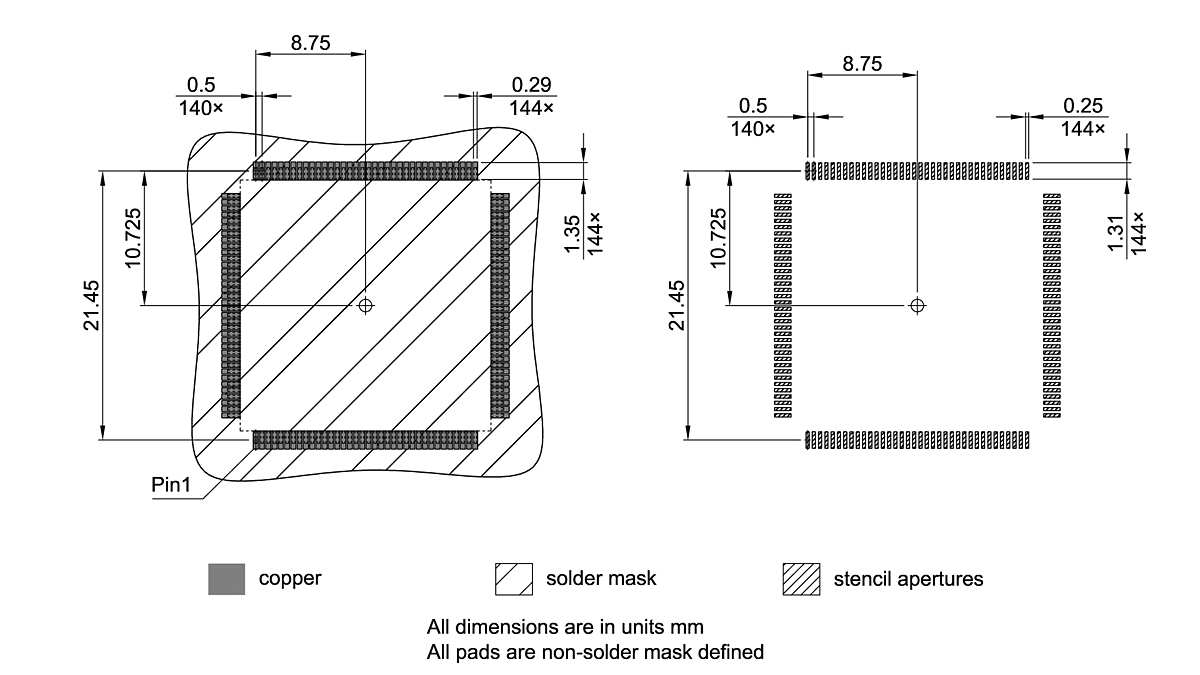 PG-TQFP-144-7_Footprint Drawing