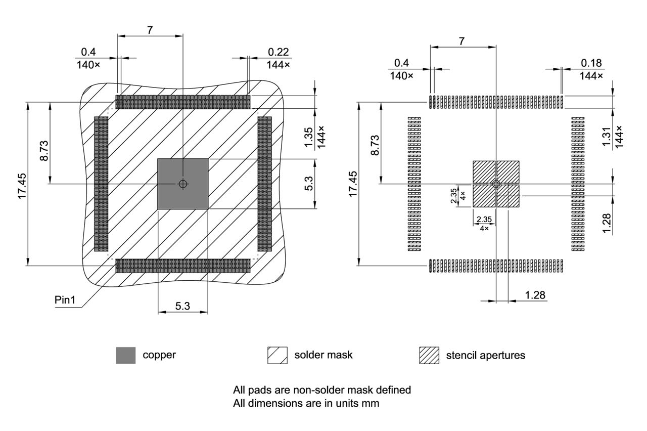 PG-TQFP-144-801_Footprint Drawing