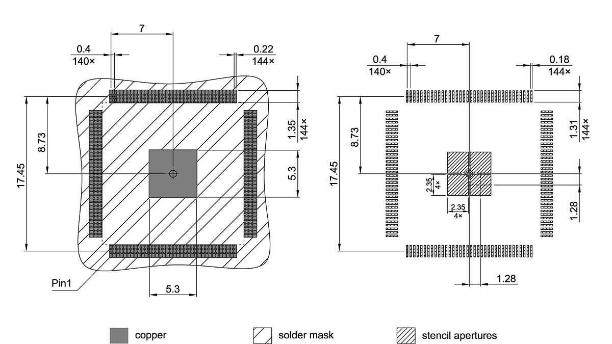 PG-TQFP-144-801_Footprint Drawing
