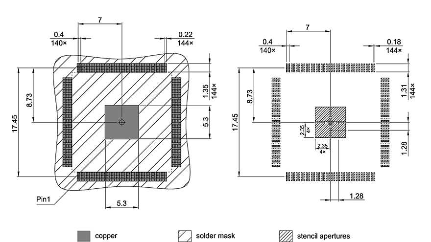PG-TQFP-144-801_Footprint Drawing