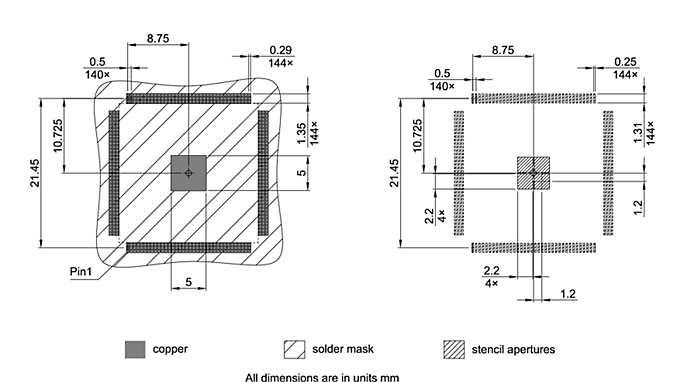 PG-TQFP-144-802_Footprint Drawing