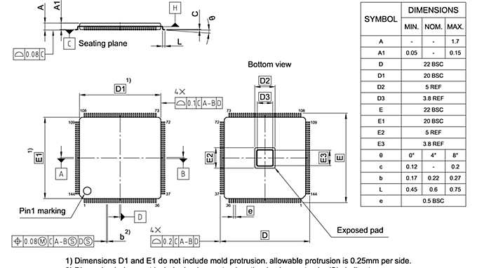 PG-TQFP-144-802_Package Outline