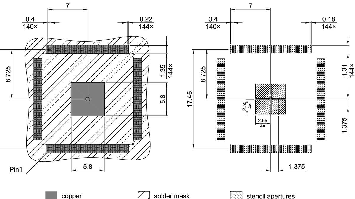 PG-TQFP-144-803_Footprint Drawing