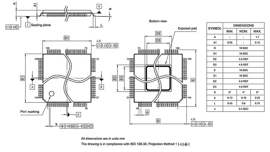 PG-TQFP-144-803_Package Outline