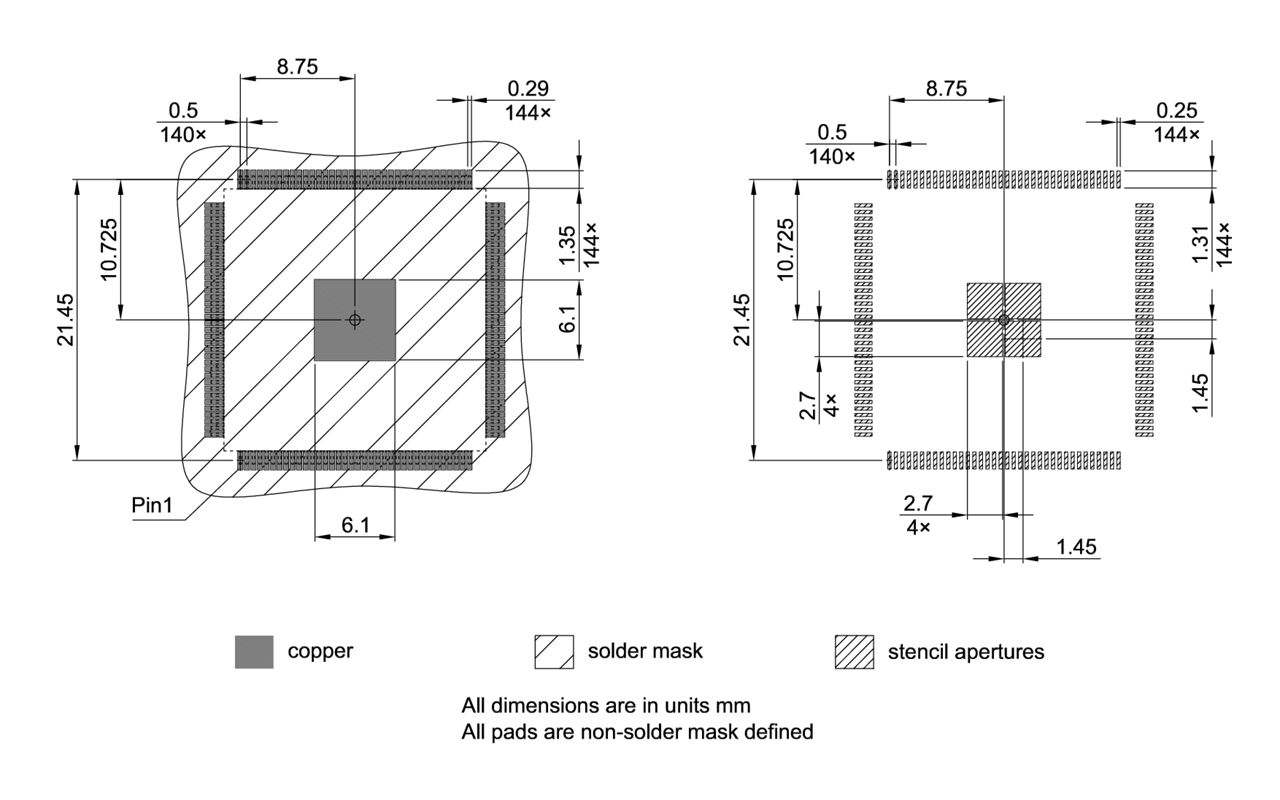 PG-TQFP-144-804_Footprint Drawing