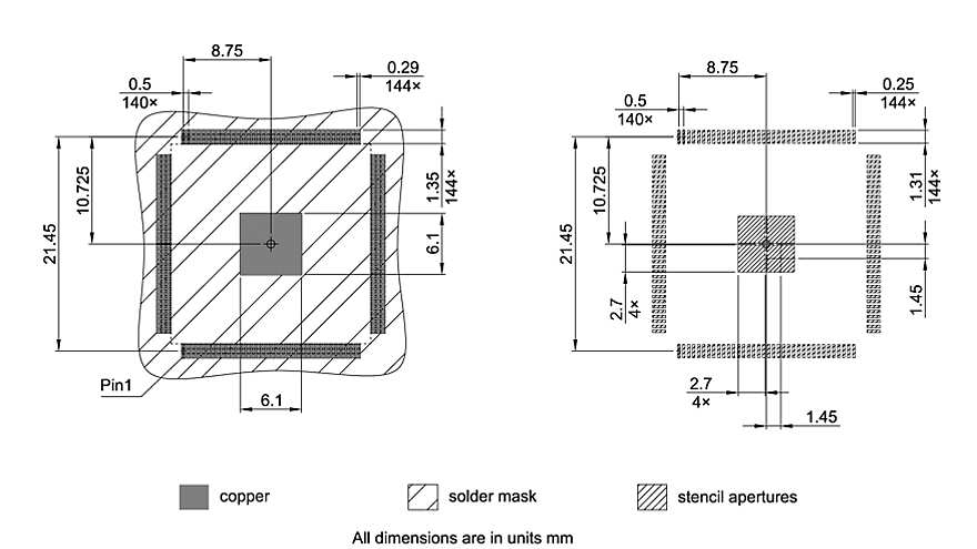 PG-TQFP-144-804_Footprint Drawing