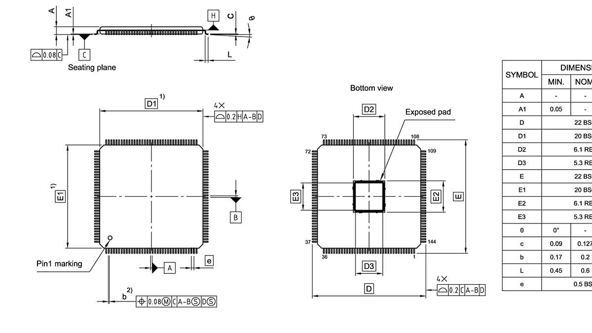 PG-TQFP-144-804_Package Outline