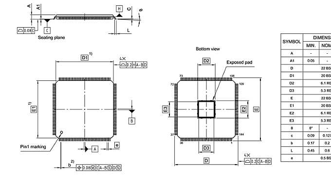 PG-TQFP-144-804_Package Outline
