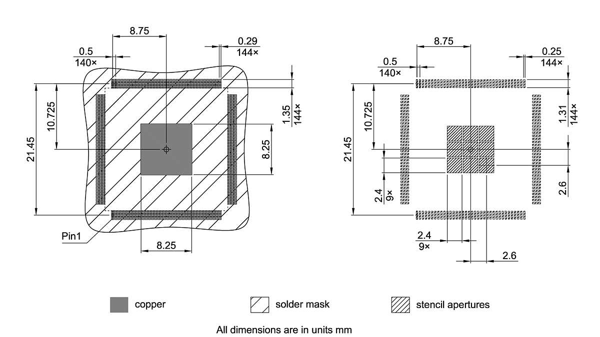 PG-TQFP-144-805_Footprint Drawing