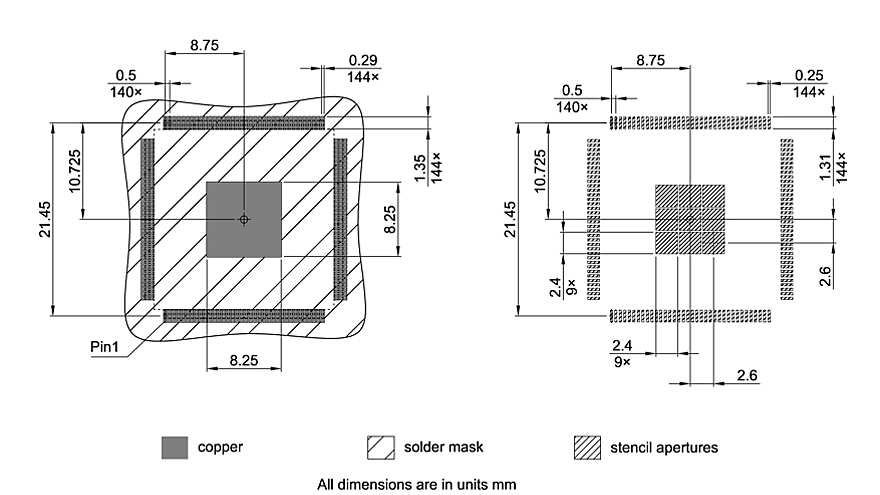 PG-TQFP-144-805_Footprint Drawing