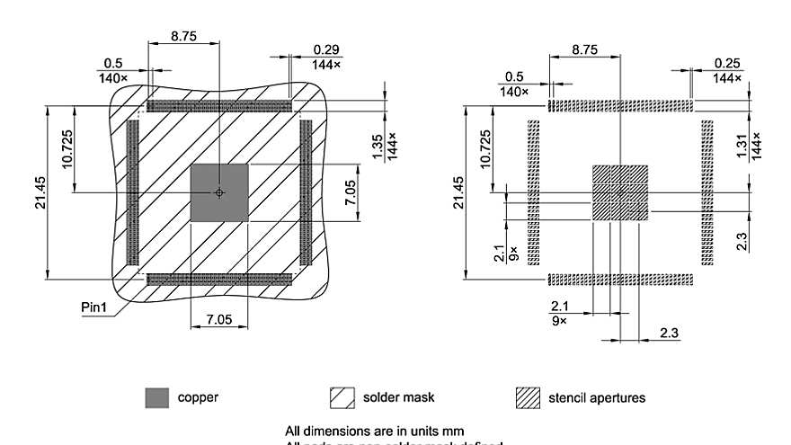 PG-TQFP-144-806_Footprint Drawing