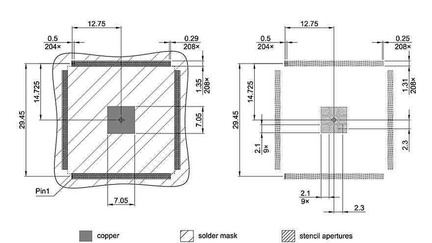 PG-TQFP-208-803_Footprint Drawing