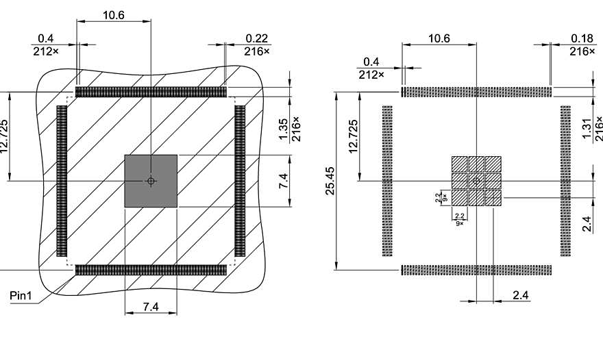 PG-TQFP-216-800_Footprint Drawing