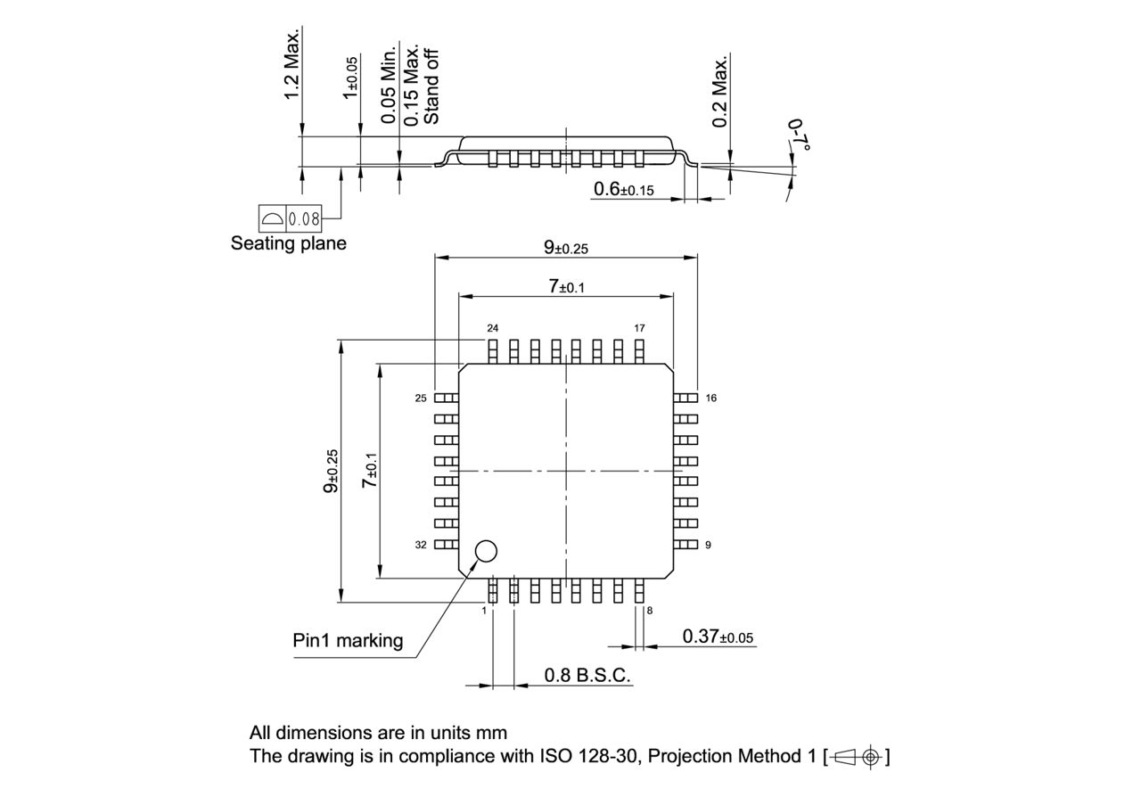 PG-TQFP-32-801_Package Outline