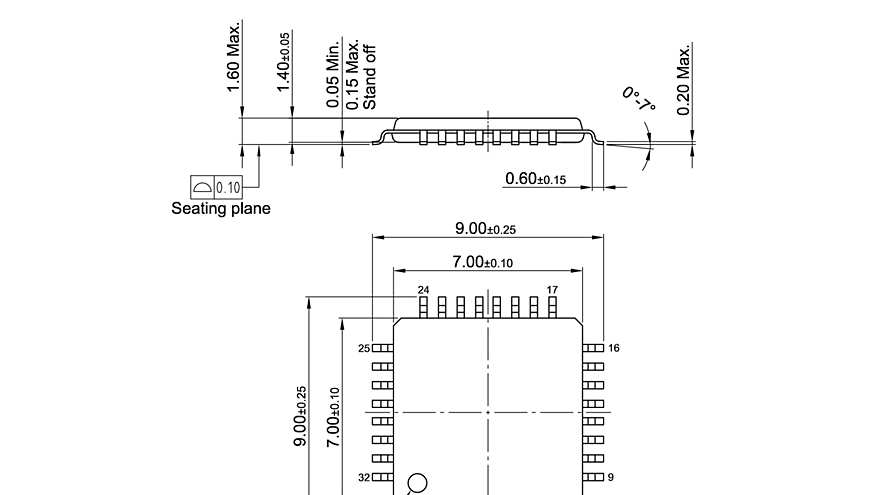 PG-TQFP-32-802_Package Outline