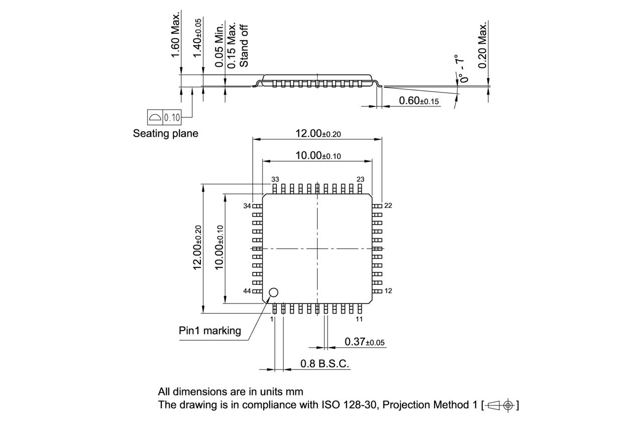 PG-TQFP-44-801_Package Outline
