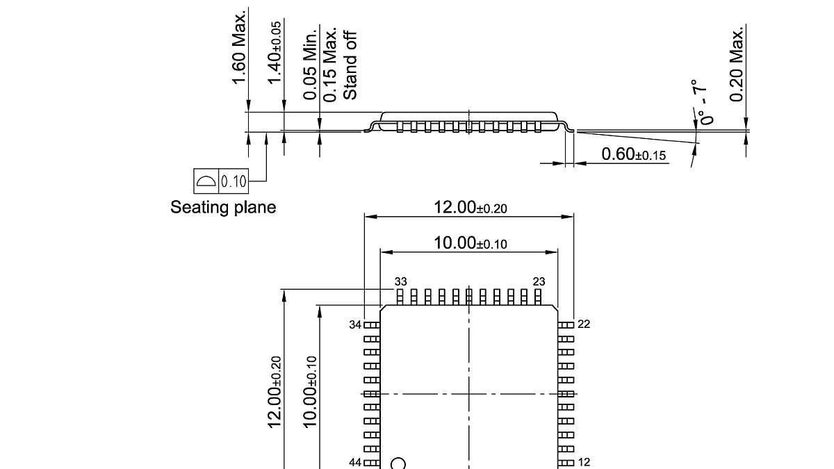 PG-TQFP-44-801_Package Outline
