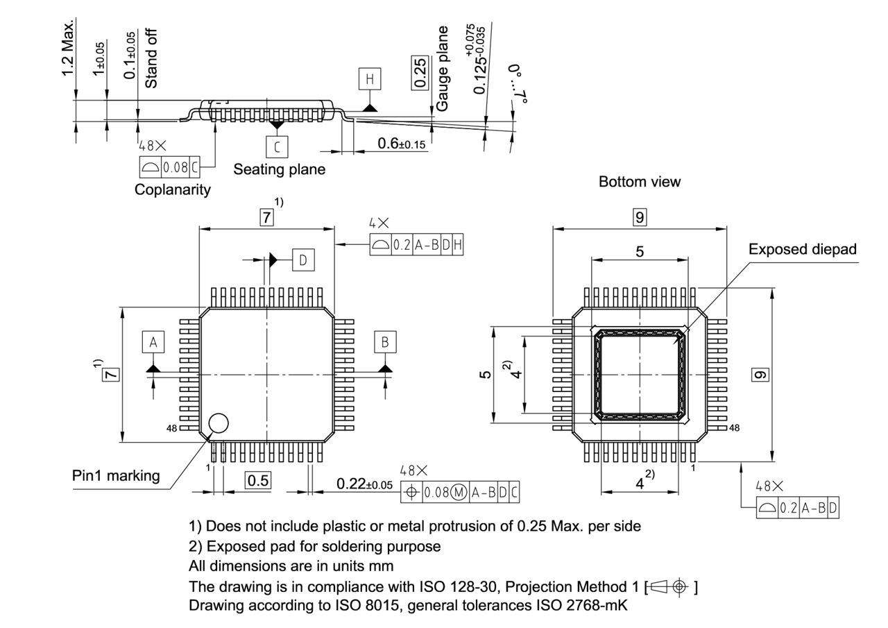 PG-TQFP-48-8_Package Outline