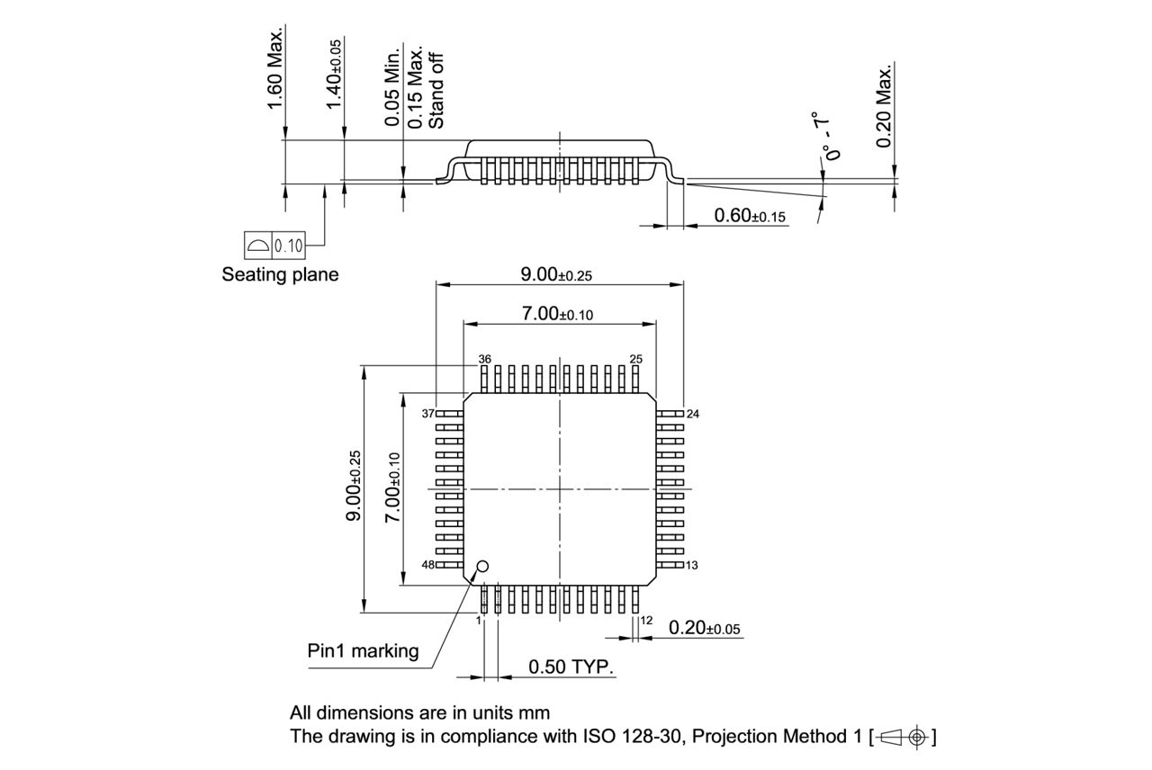 PG-TQFP-48-800_Package Outline