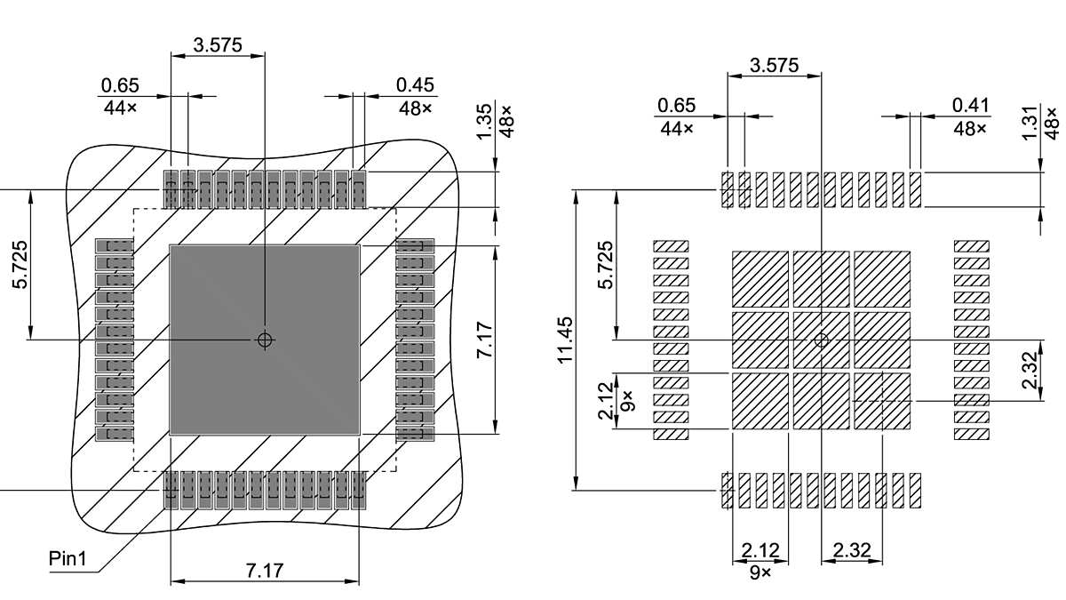 PG-TQFP-48-801_Footprint Drawing