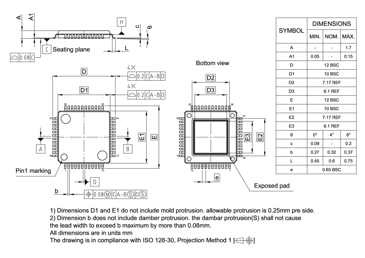 PG-TQFP-48-801_Package Outline