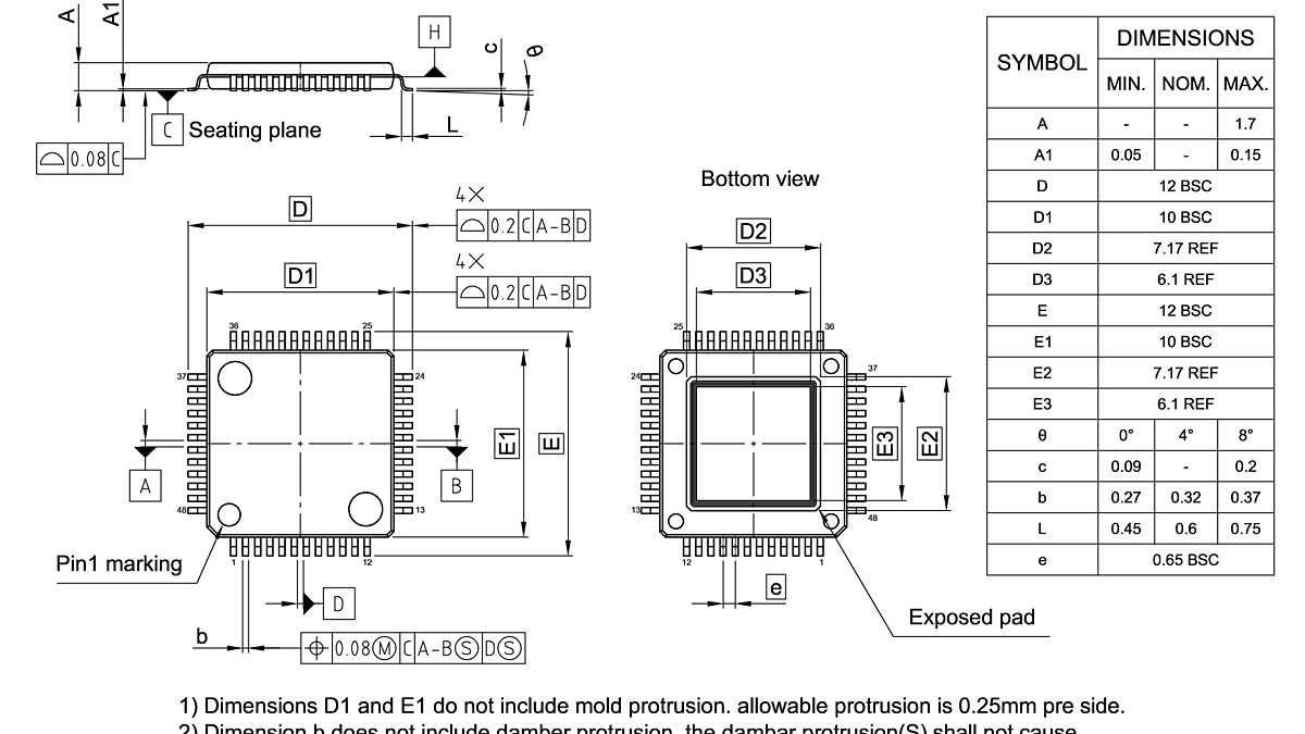 PG-TQFP-48-801_Package Outline