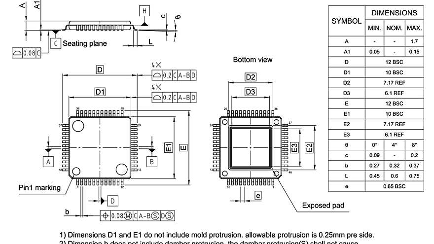 PG-TQFP-48-801_Package Outline
