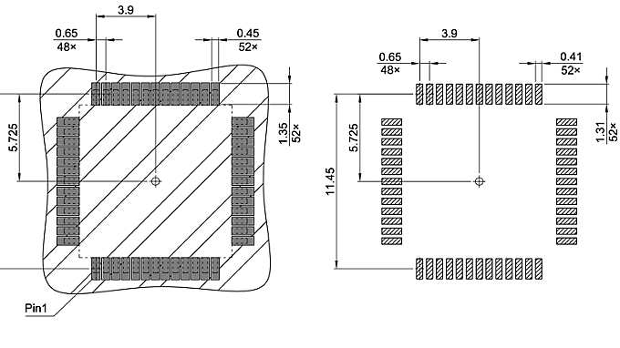 PG-TQFP-52-800_Footprint Drawing