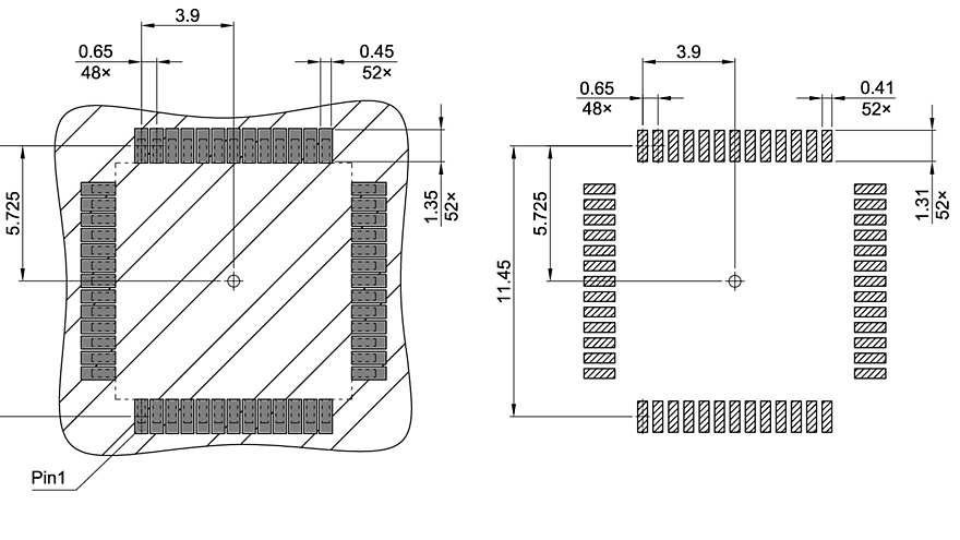 PG-TQFP-52-800_Footprint Drawing
