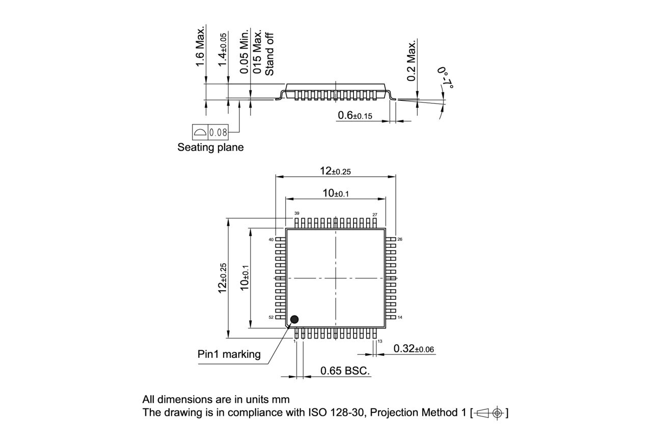 PG-TQFP-52-800_Package Outline