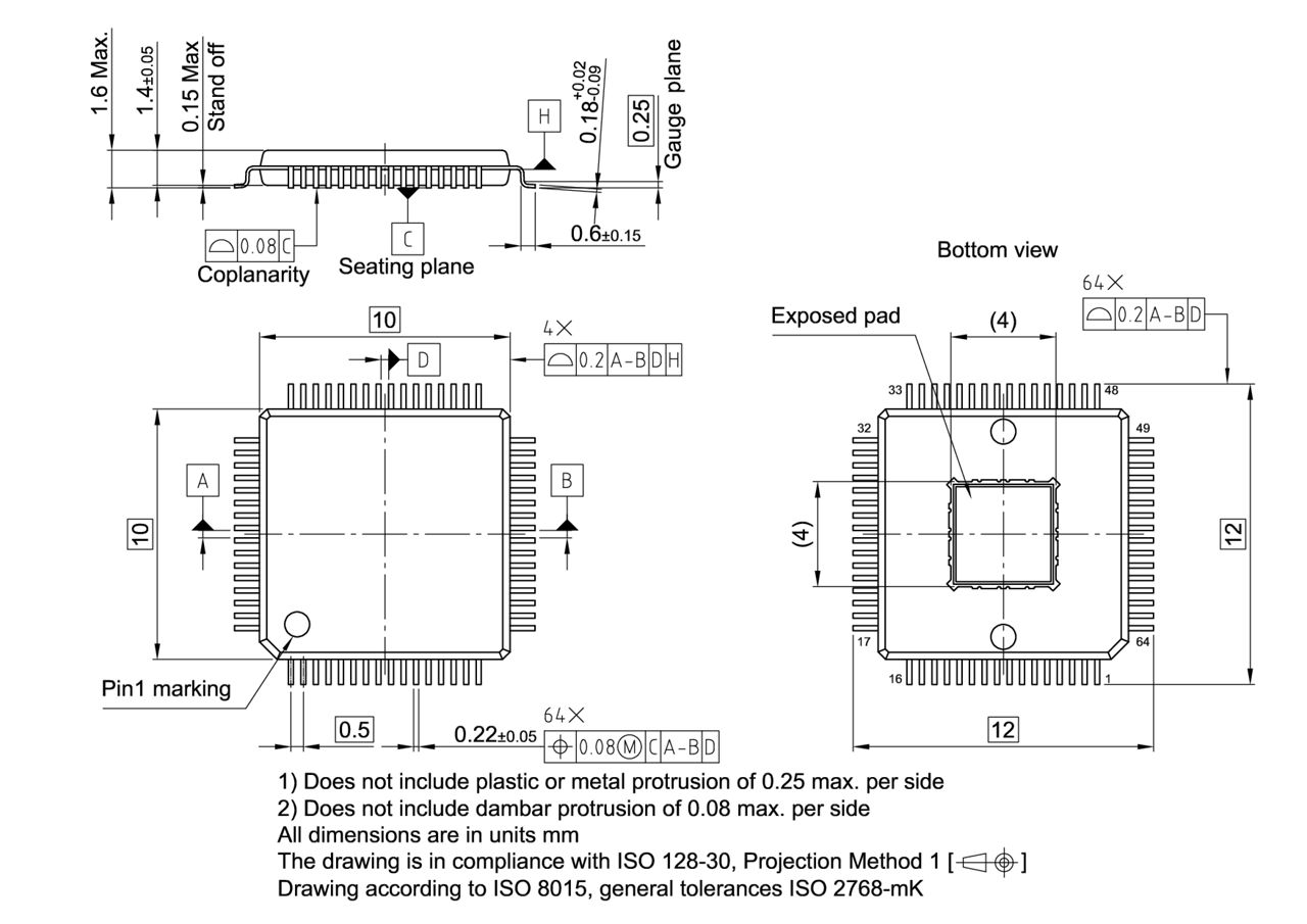 PG-TQFP-64-22_Package Outline