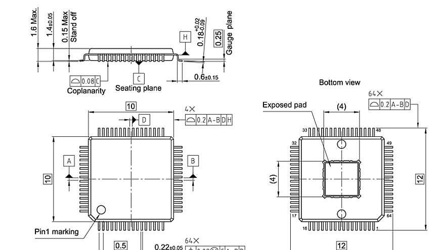 PG-TQFP-64-22_Package Outline