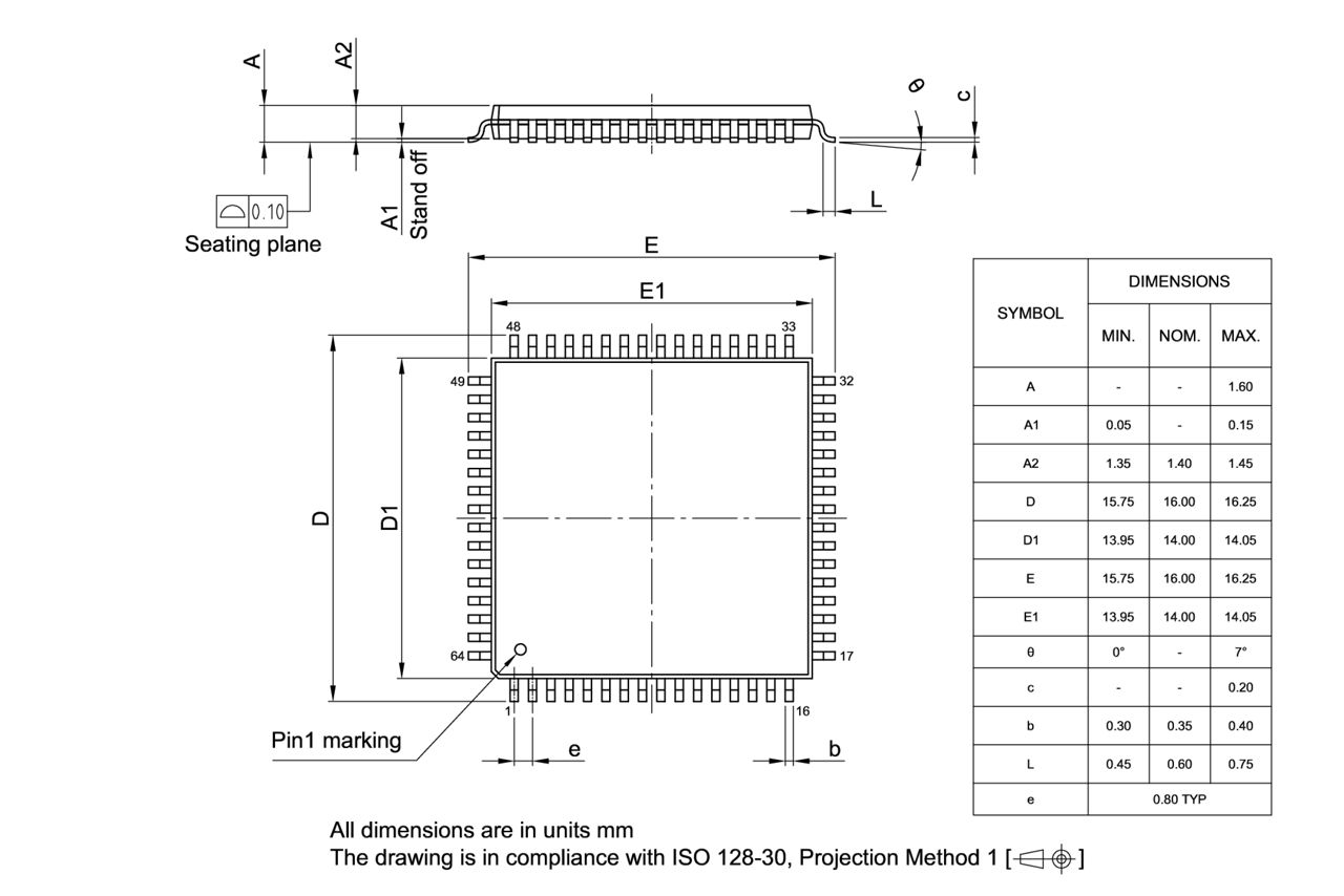 PG-TQFP-64-801_Package Outline