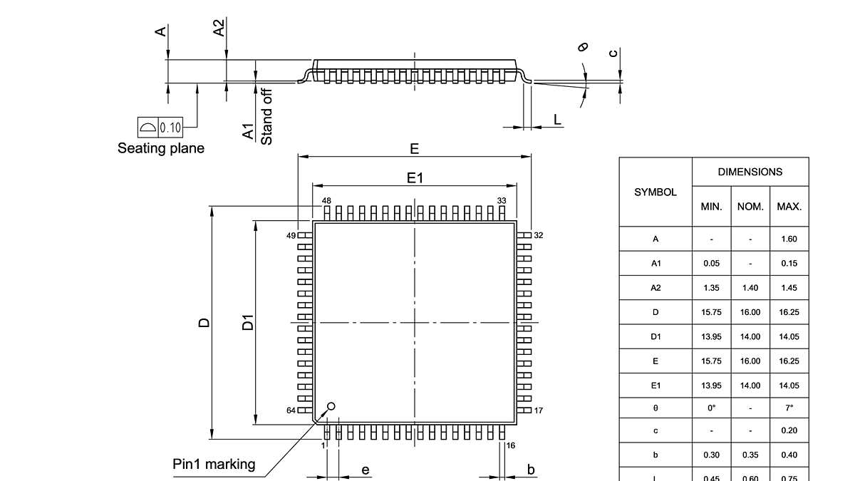 PG-TQFP-64-801_Package Outline