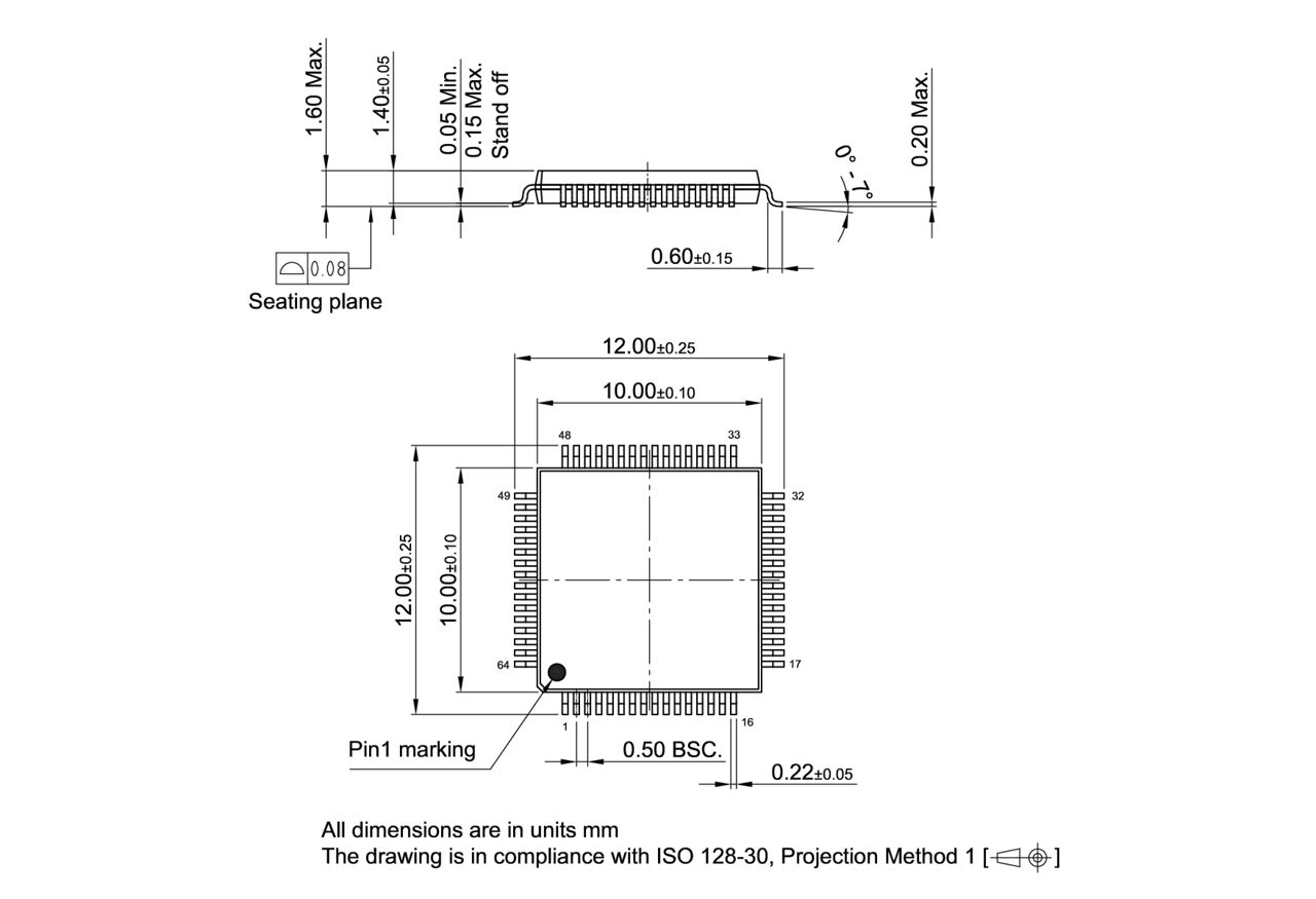 PG-TQFP-64-802_Package Outline