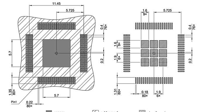 PG-TQFP-80-7_Footprint Drawing