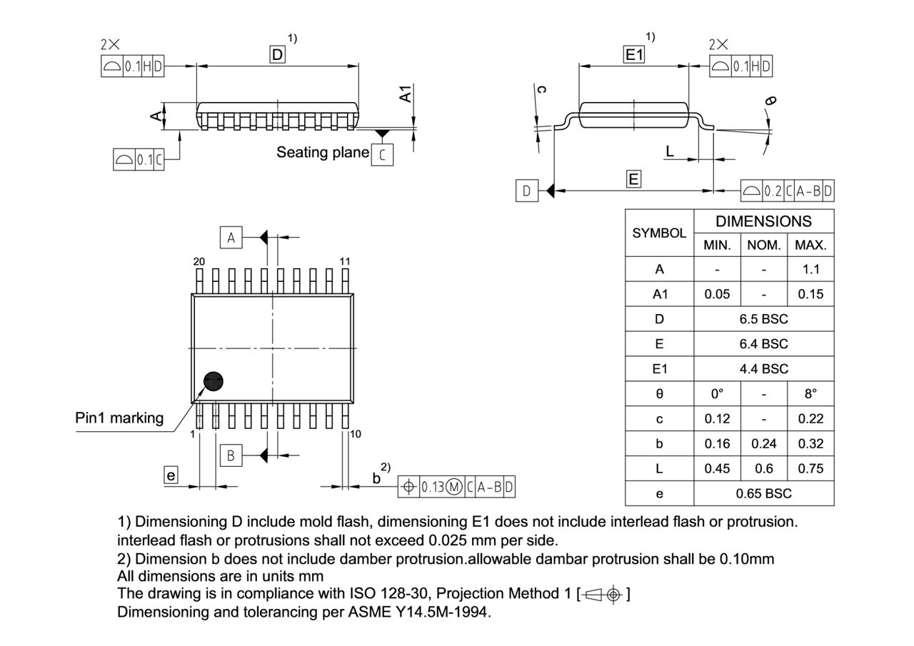 PG-TSSOP-20-802_Package Outline