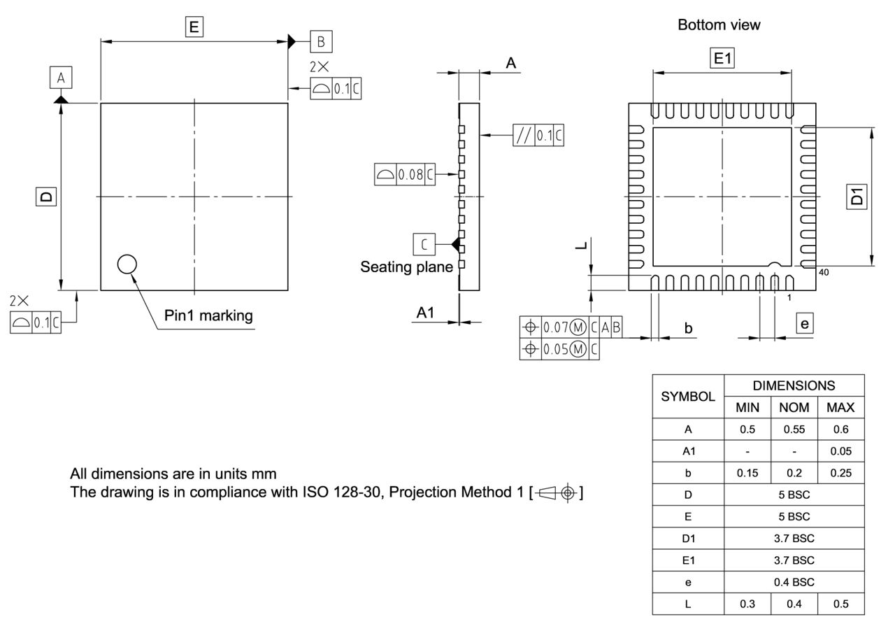 PG-UQFN-40-4_Package Outline