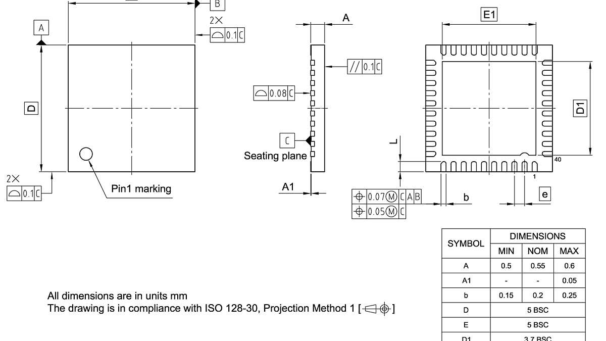 PG-UQFN-40-4_Package Outline